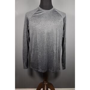 Men's Athletic Long-Sleeve Raglan Shirt Blue Size Med 100% Polyester New no Tag